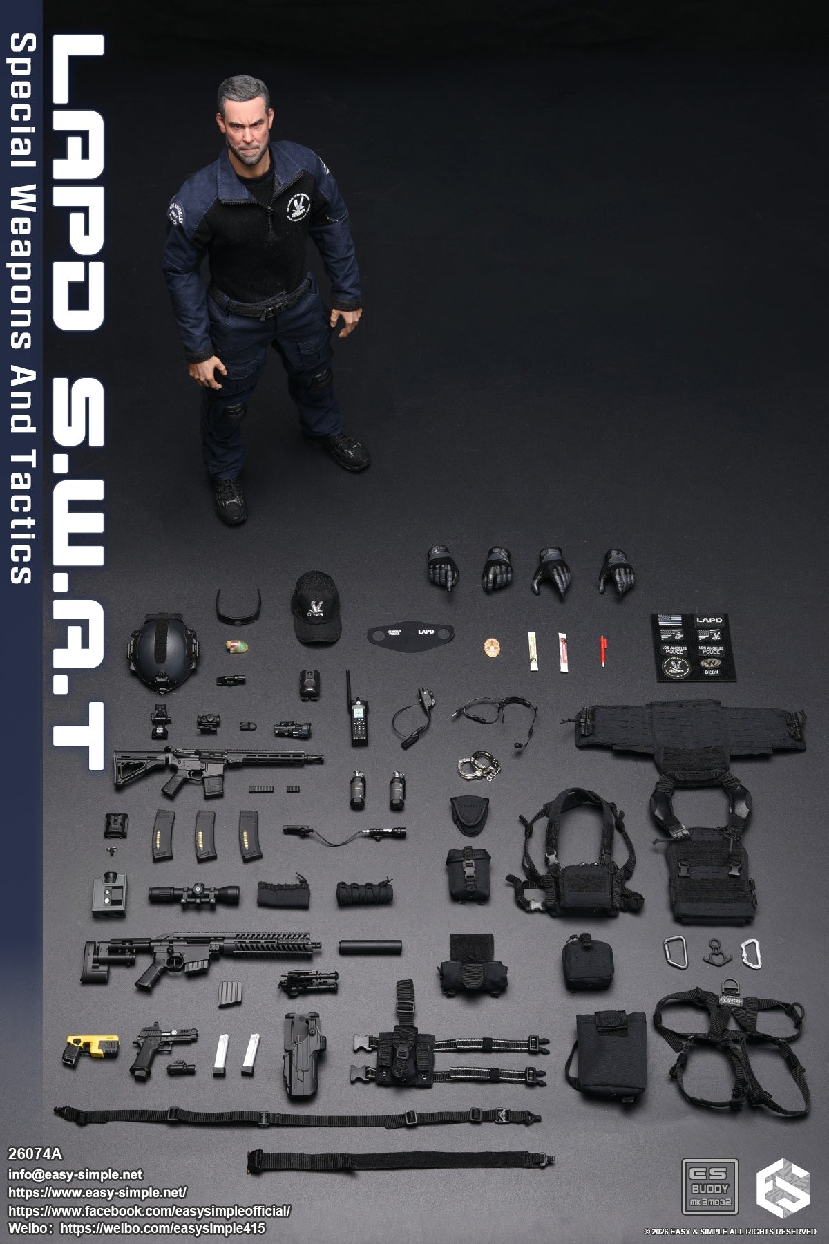 1:6 scale Easy & Simple LAPD S.W.A.T Special Weapons and Tactics 12" Figure 26074A (PREORDER)