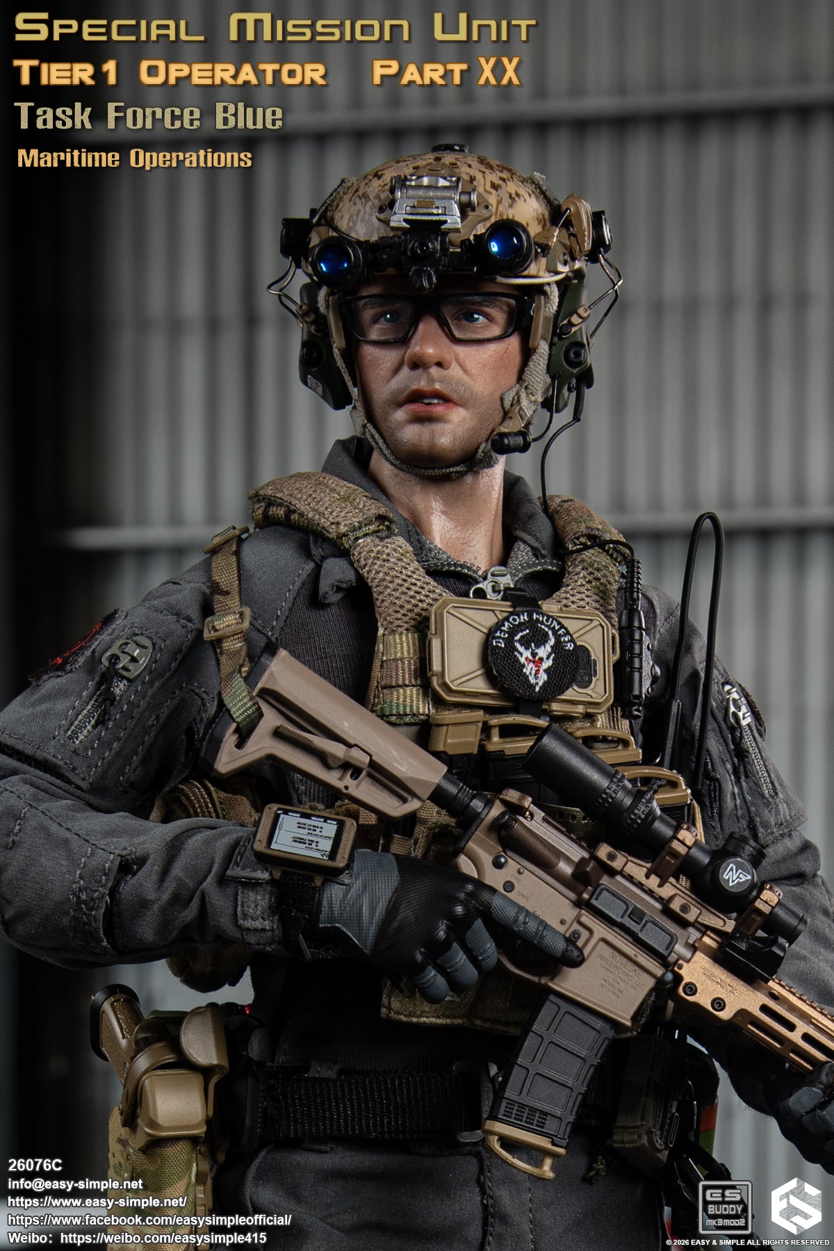 1:6 scale Easy & Simple 26076C Special Mission Unit Tier1 Operator Part XX Task Force Blue Maritime Operations 12" Figure (PREORDER)