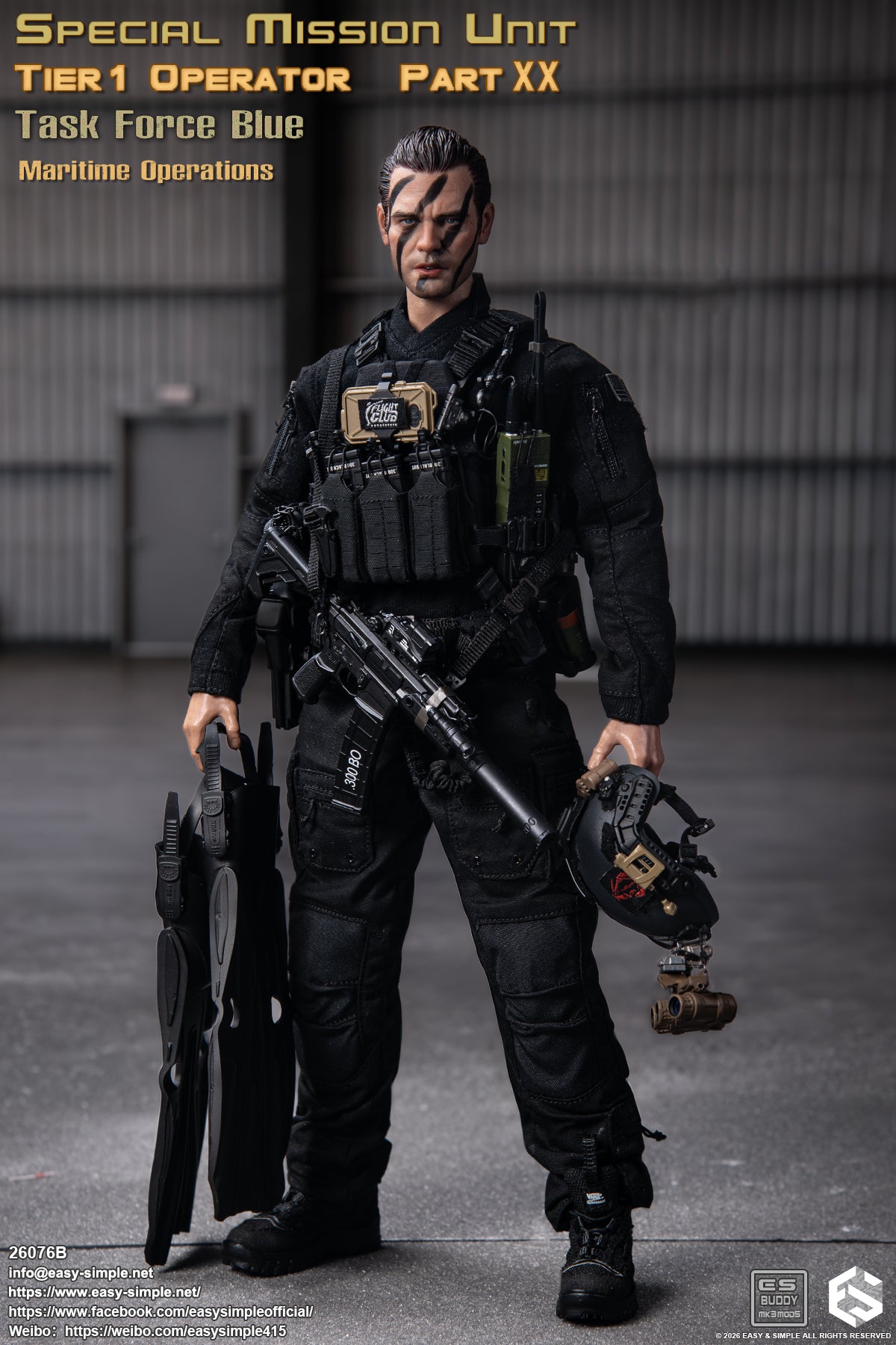 1:6 scale Easy & Simple 26076B Special Mission Unit Tier1 Operator Part XX Task Force Blue Maritime Operations 12" Figure (PREORDER)