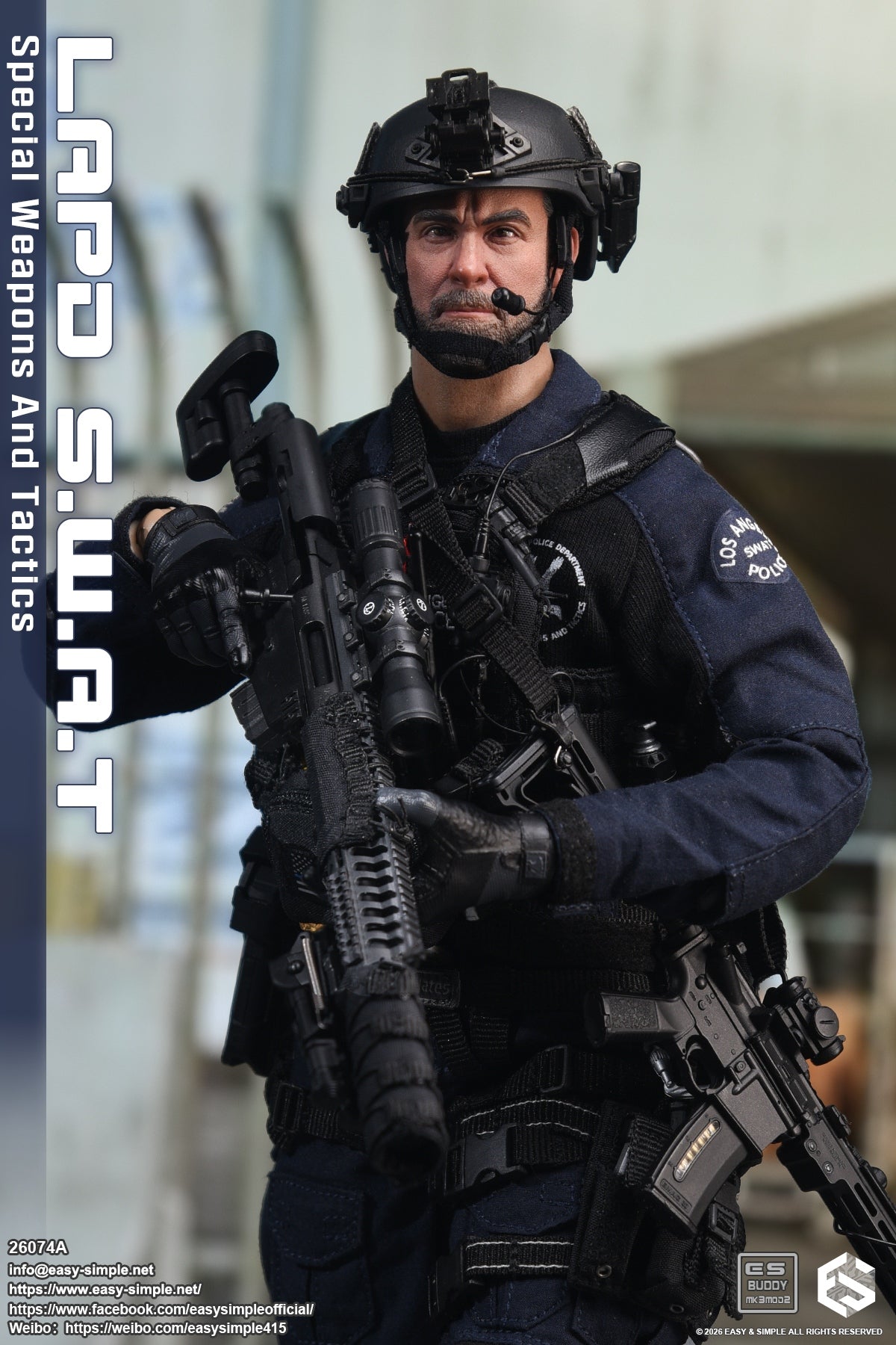 1:6 scale Easy & Simple LAPD S.W.A.T Special Weapons and Tactics 12" Figure 26074A (PREORDER)