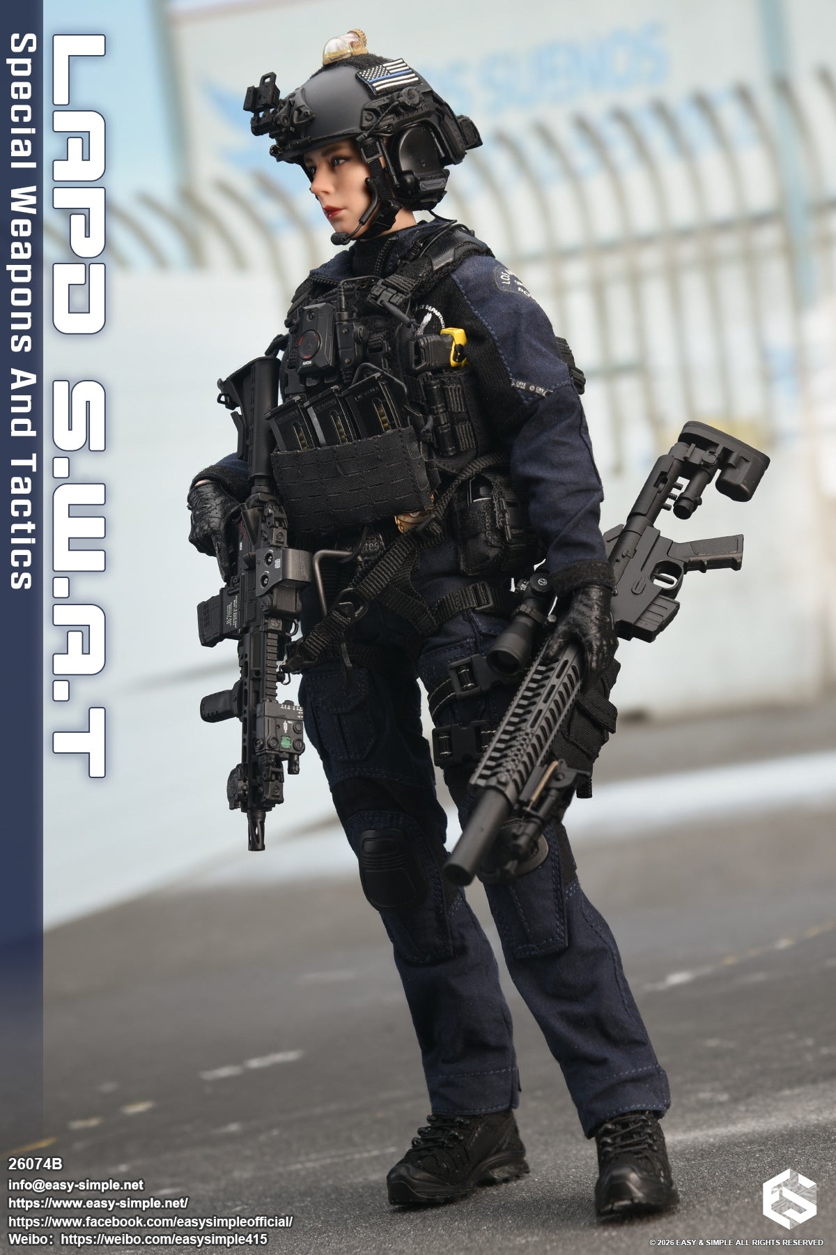 1:6 scale Easy & Simple LAPD S.W.A.T Special Weapons and Tactics 12" Female Figure 26074B (PREORDER)