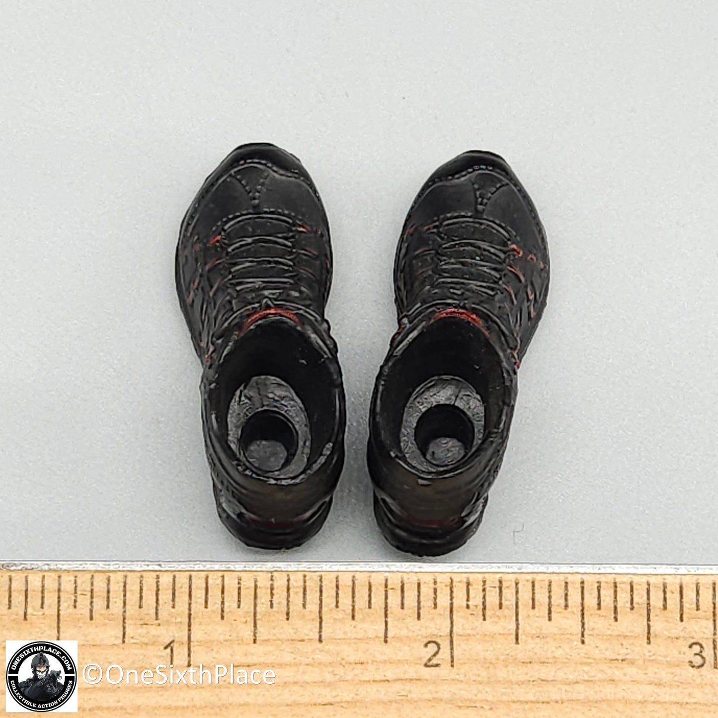 1:6 scale Fire Girl Female CQB Tactical Agent Black Red Boots for 12" Figures