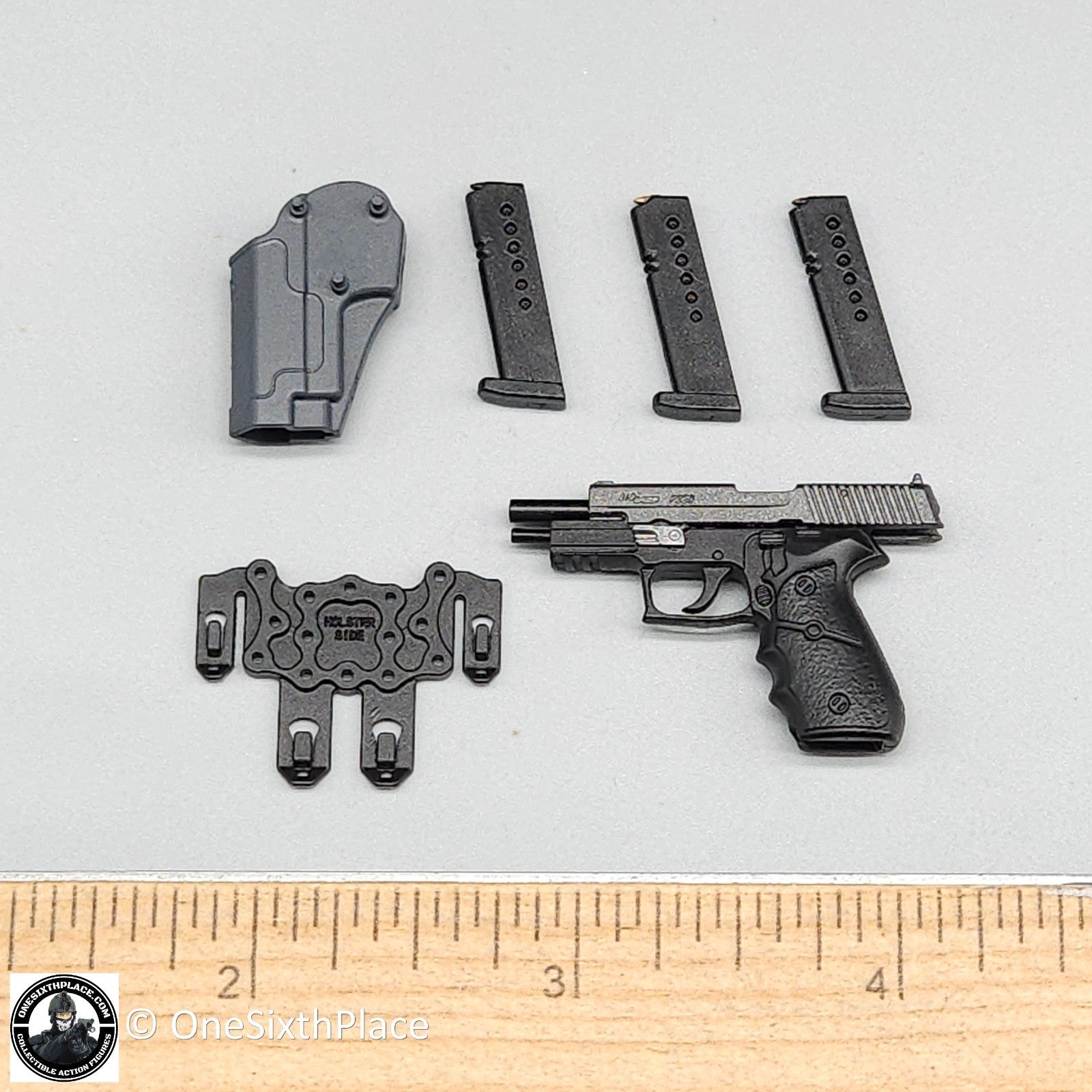 1:6 scale Easy & Simple ZERT Juggernaut Sully P220 Pistol w/ SERPA Holster