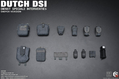 1:6 Easy & Simple Dutch DSI Sniper Gray Dump Pouch for 12" Figures