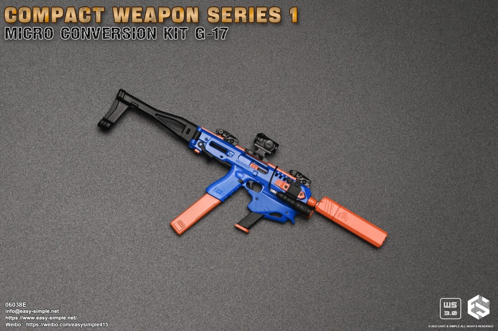 1:6 scale Easy & Simple Compact Weapons #1 - Micro Conversion Set E Blue PDW