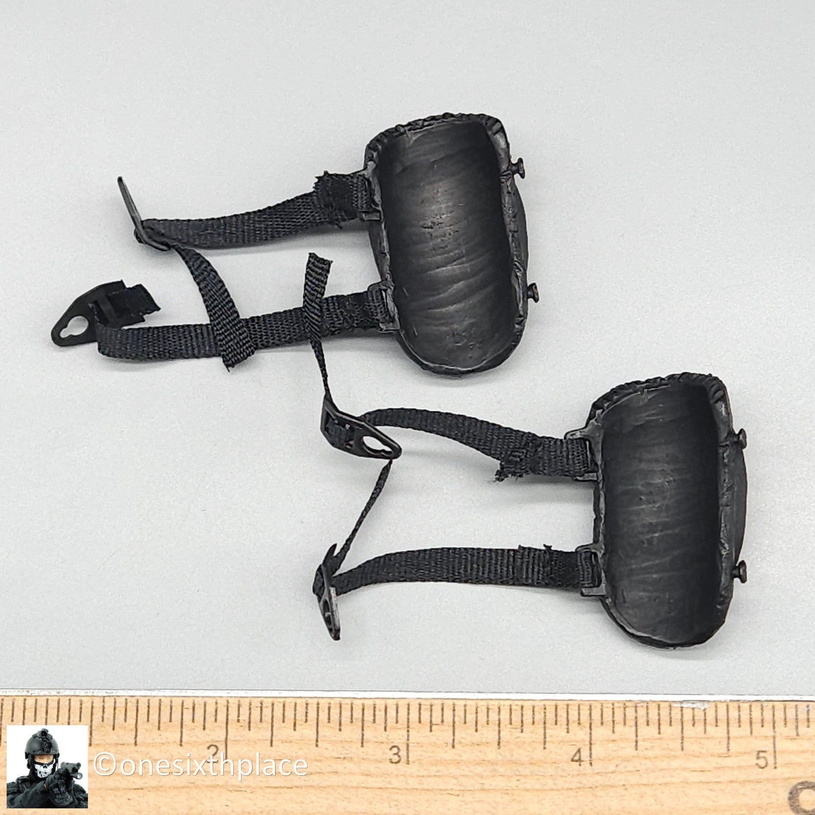 1:6 scale BBI GSG-9 Konrad Black Knee Pads for 12" Figures