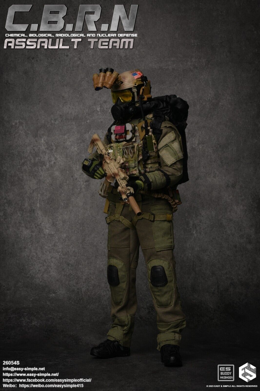 1:6 Easy & Simple CBRN Assault Team Special Ver. M4 Rifle Set for 12" Figures