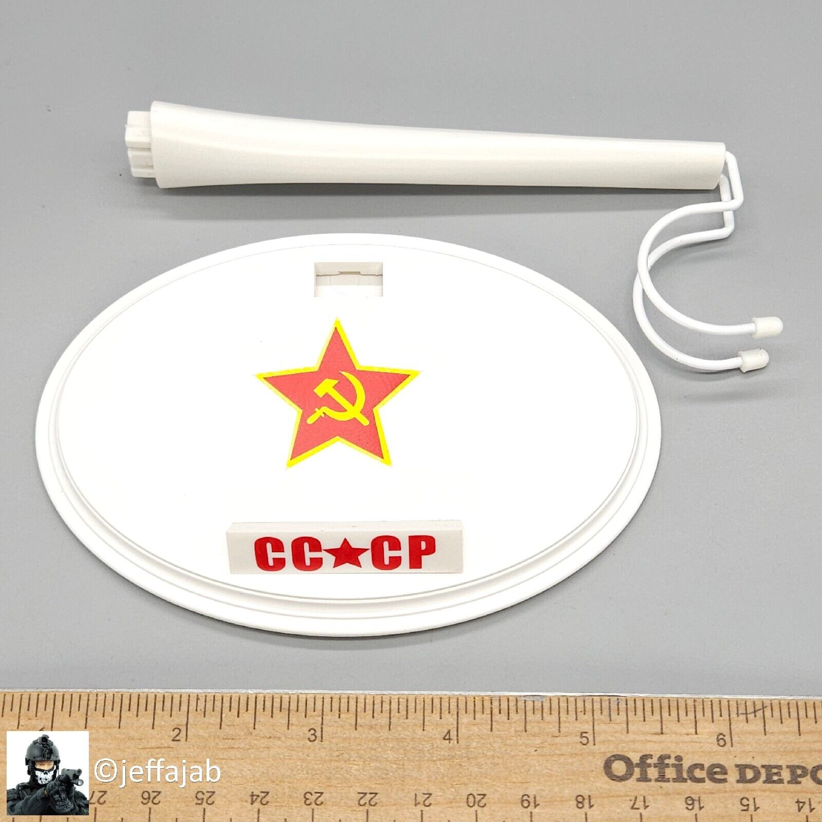 1:6 scale Flagset Soviet Red Alert Mobilize Troopers White Display Stand Base