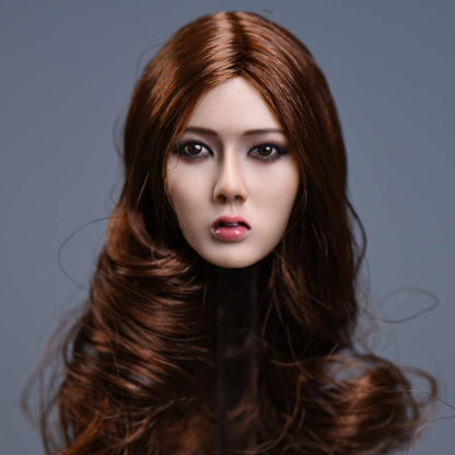 1:6 YM Toys Female Asian Brown Hair Head Sculpt 12" Phicen TBLeague YMT-001C