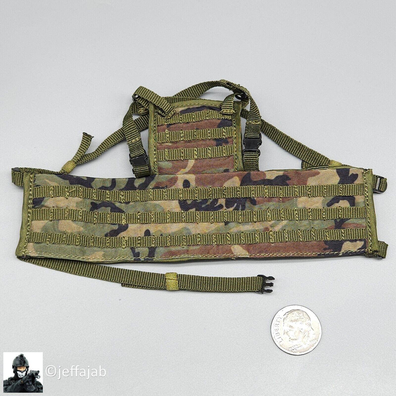 1:6 scale DamToys 75th Ranger Regiment Airborne Woodland Camo RACK Chest Rig