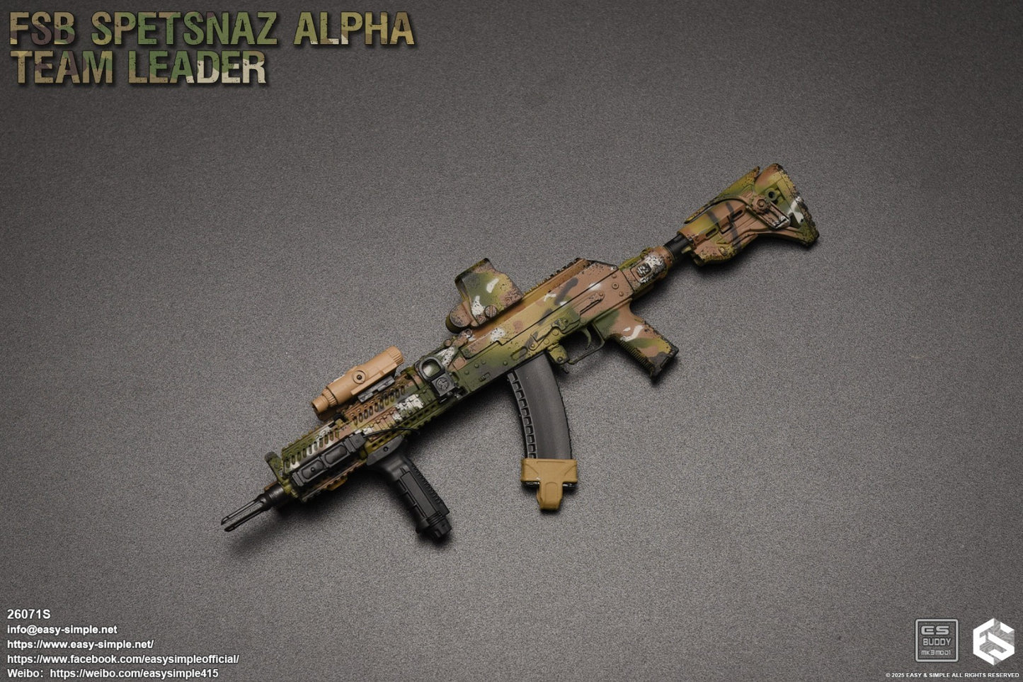 1:6 scale Easy & Simple Russian ALPHA Team Leader AK105 Rifle Set for 12" Figure