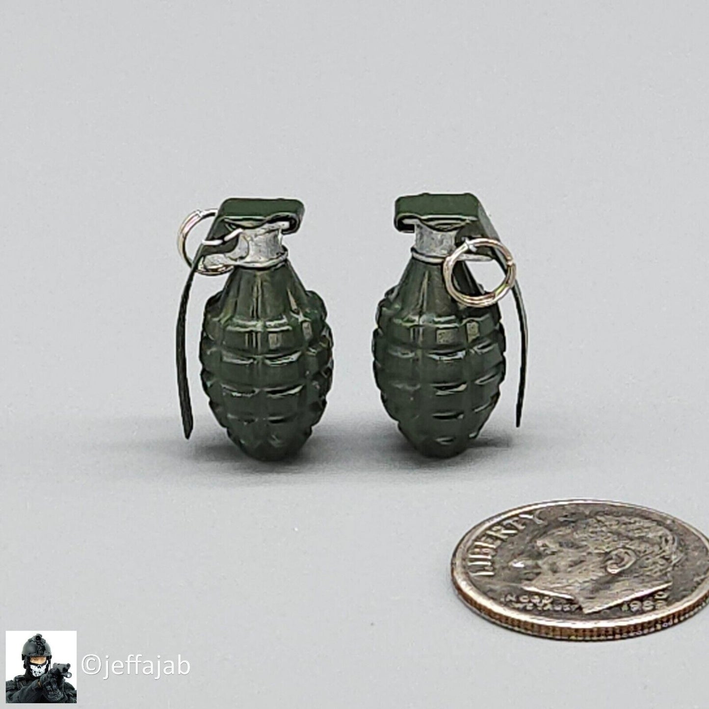 1:6 scale Soldier Story WWII US 101st Airborne Private Ryan Metal Grenade (x2)