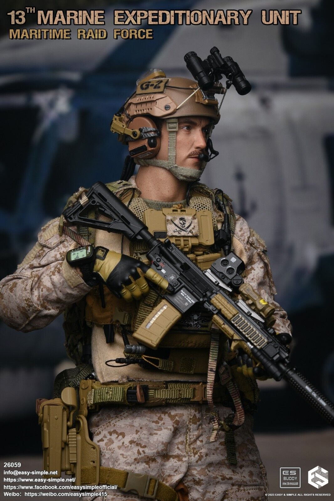 1:6 Easy & Simple 13th MEU Maritime Raid Force USMC M27 URG Rifle for 12" Figure