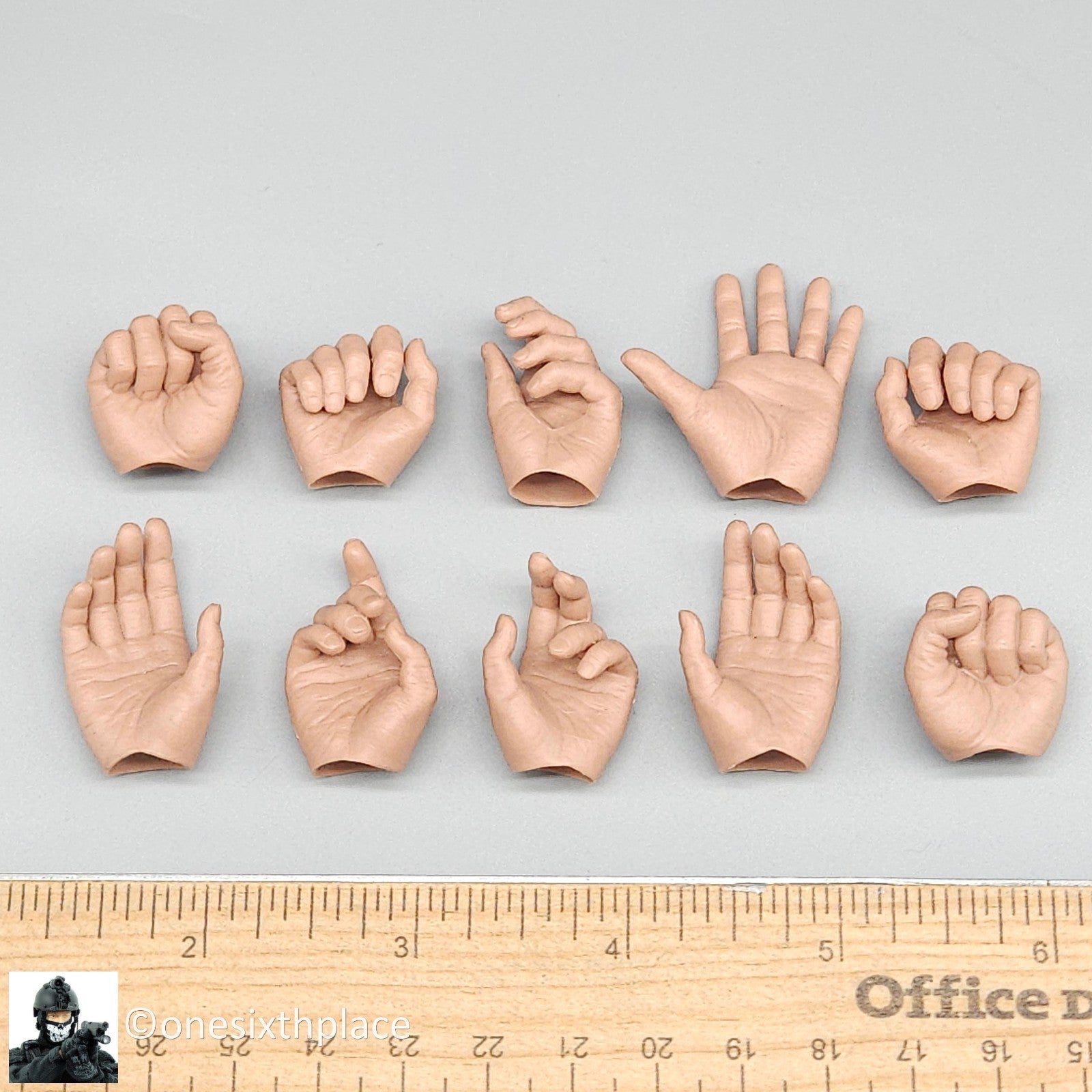 1:6 scale Soldier Story 6.0 Body Male Nude Hands (x10) Set A for 12" Figures