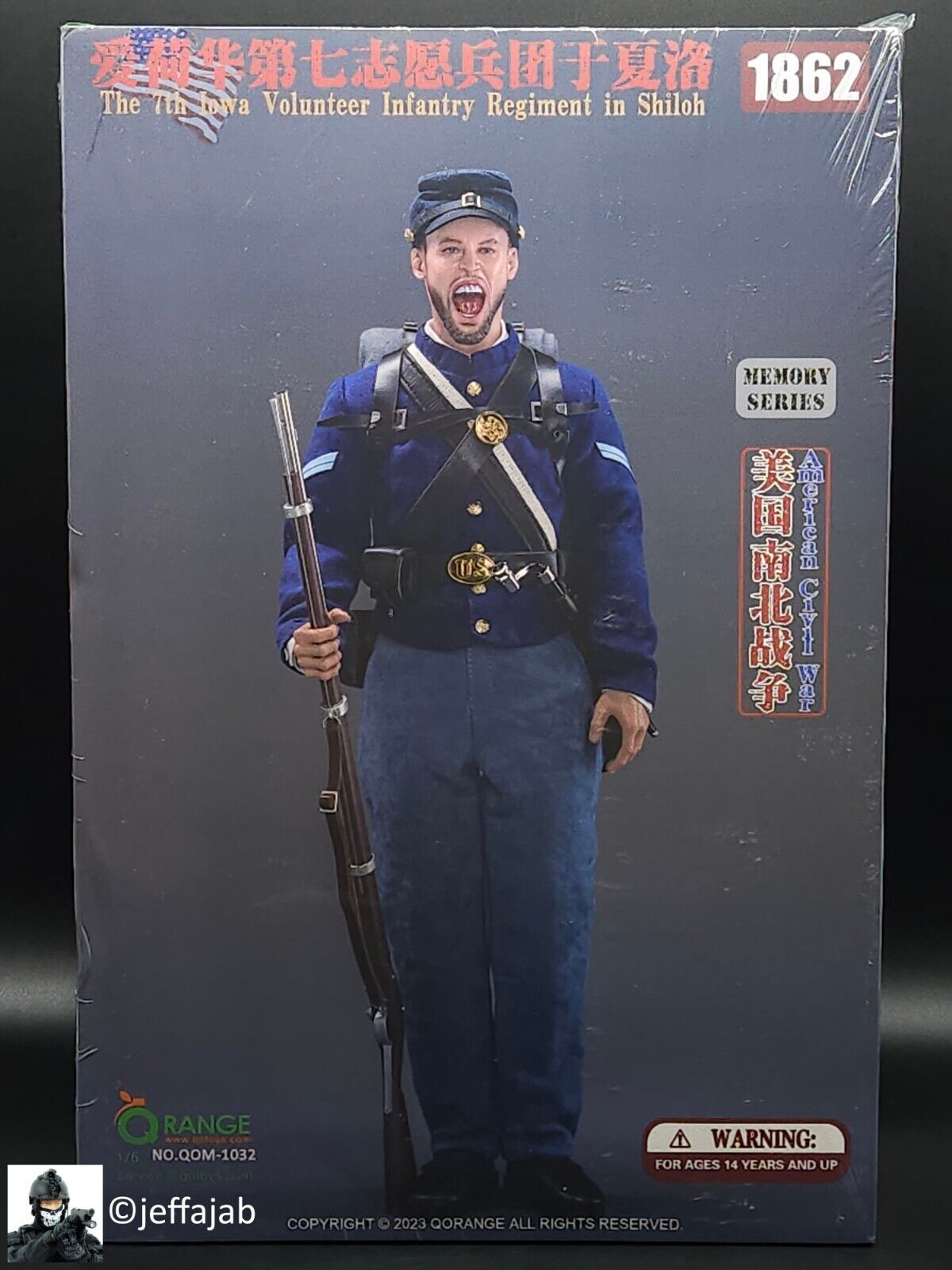 1:6 QO Toys American Civil War US 7th Iowa Volunteer Shiloh 1862 12" Figure