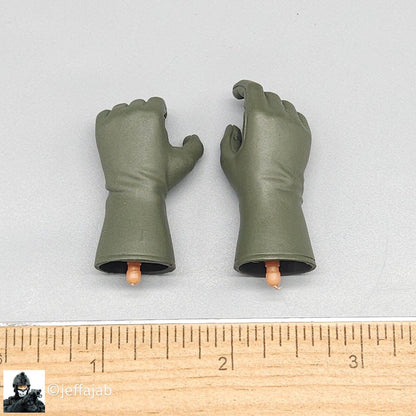 1:6 Dragon Green Gloved Hands for 12" Figures SEAL Pilot