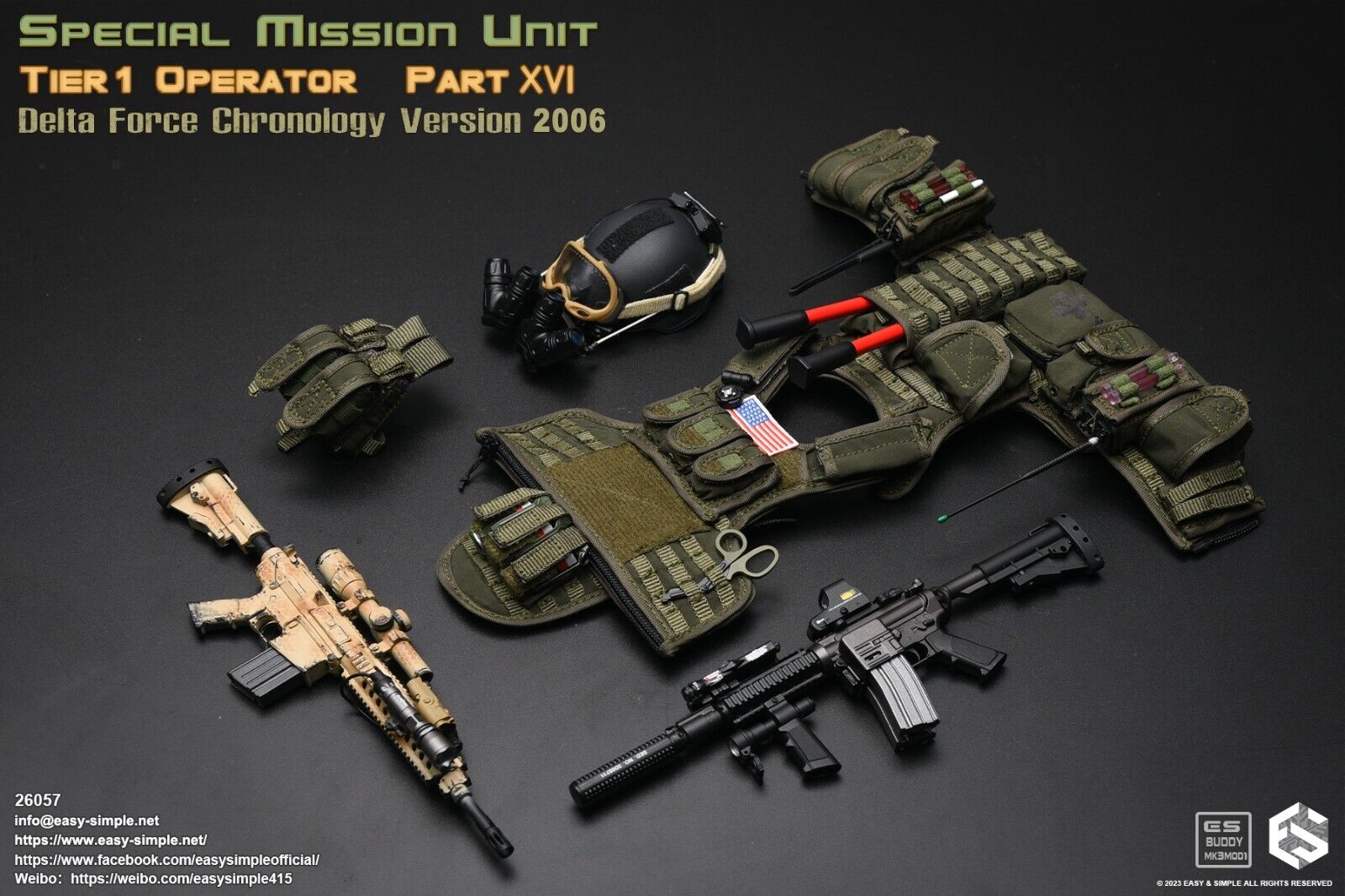 1:6 Easy & Simple Delta Force Chronology 2006 Green Medical Firing System Pouch