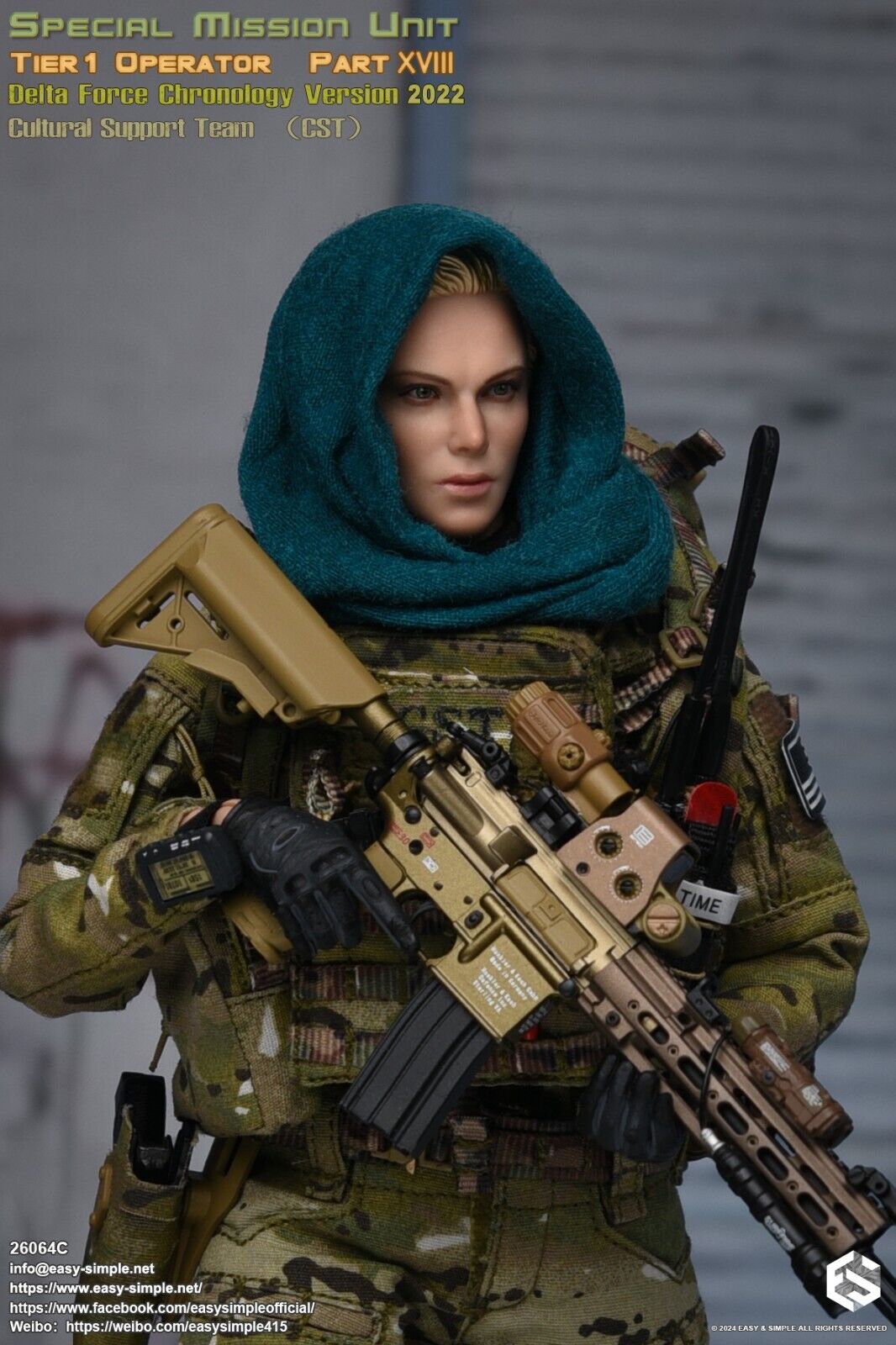 1:6 Easy & Simple Delta Force 2022 Cultural Support Team CST Female Camo Uniform