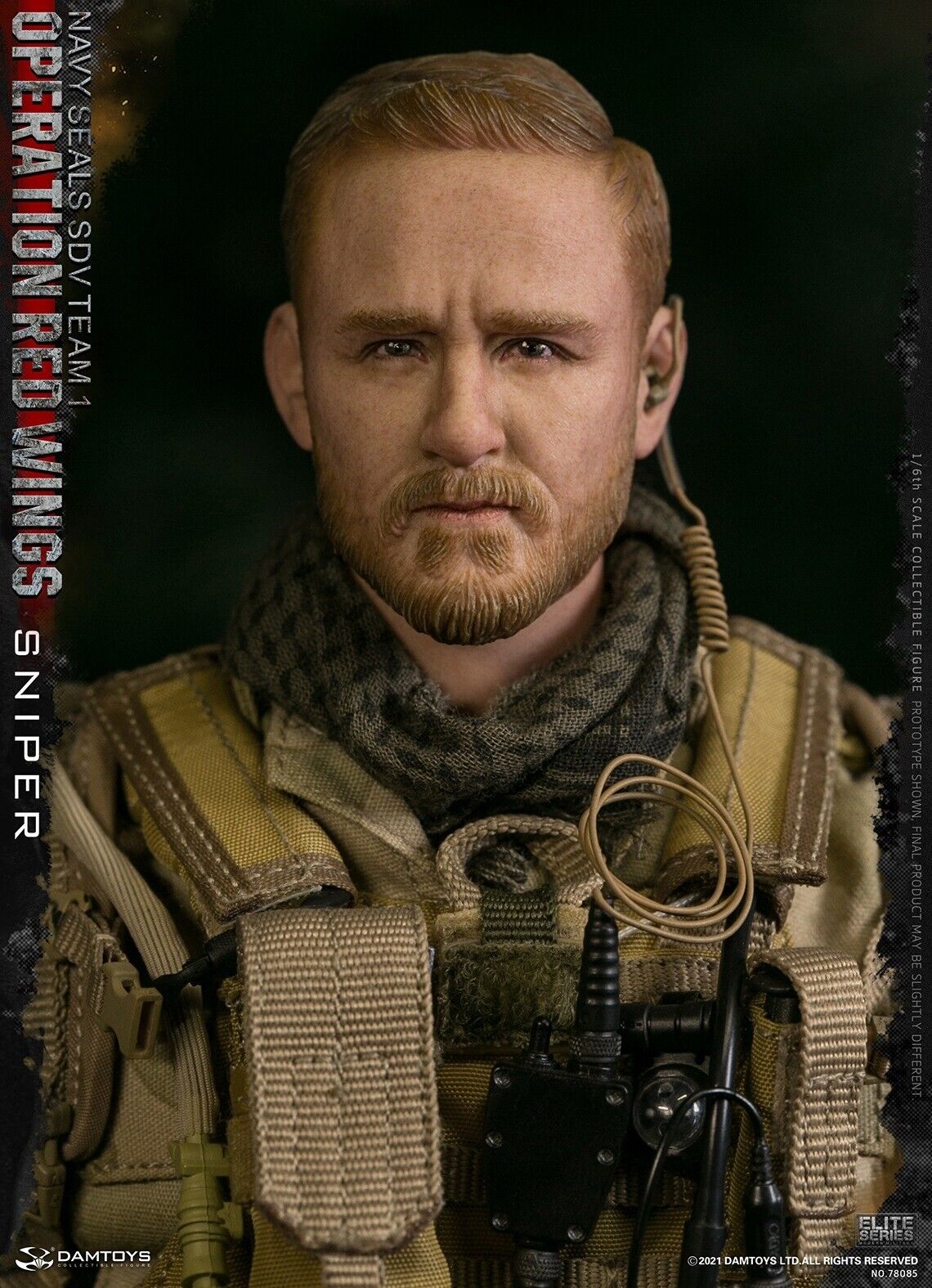 1:6 scale DamToys Navy SEAL Operation Red Wings Sniper Male Head Sculpt