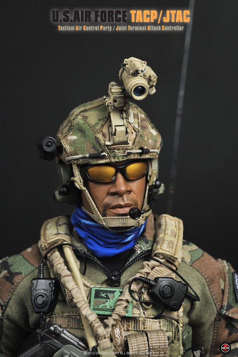 1/6 scale Soldier Story US Air Force TACP JTAC Black Male Head Sculpt 12" Figure