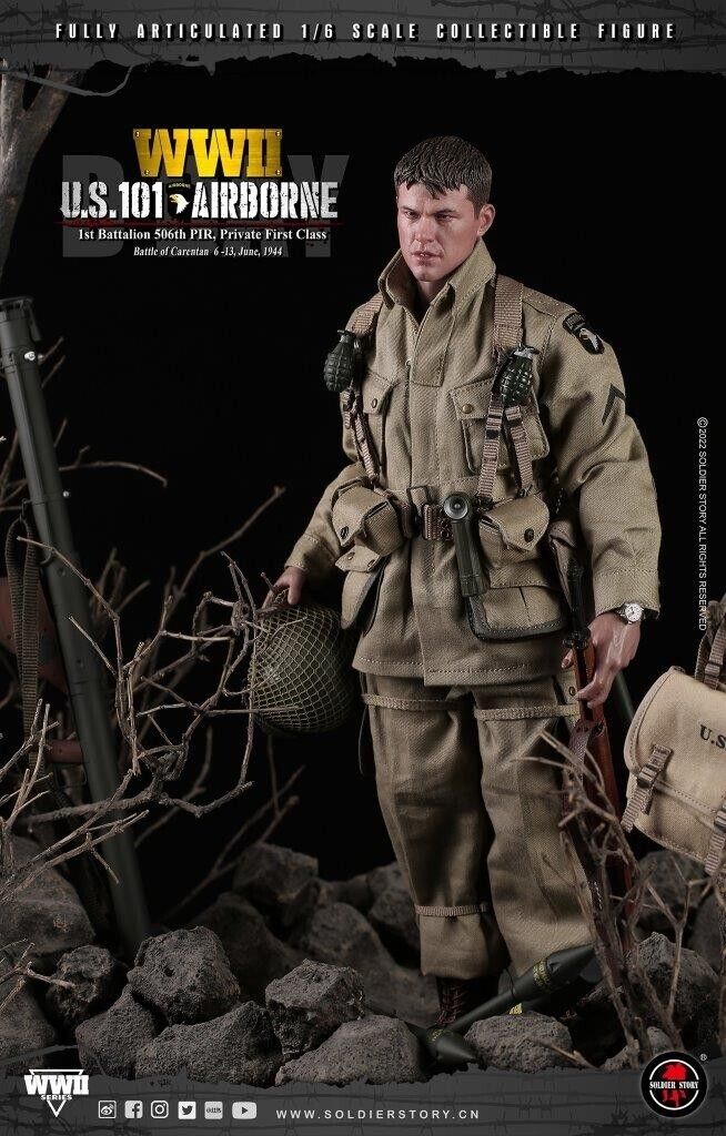 1:6 Soldier Story WWII US 101st Airborne 506th PIR Private Ryan 12" Figure