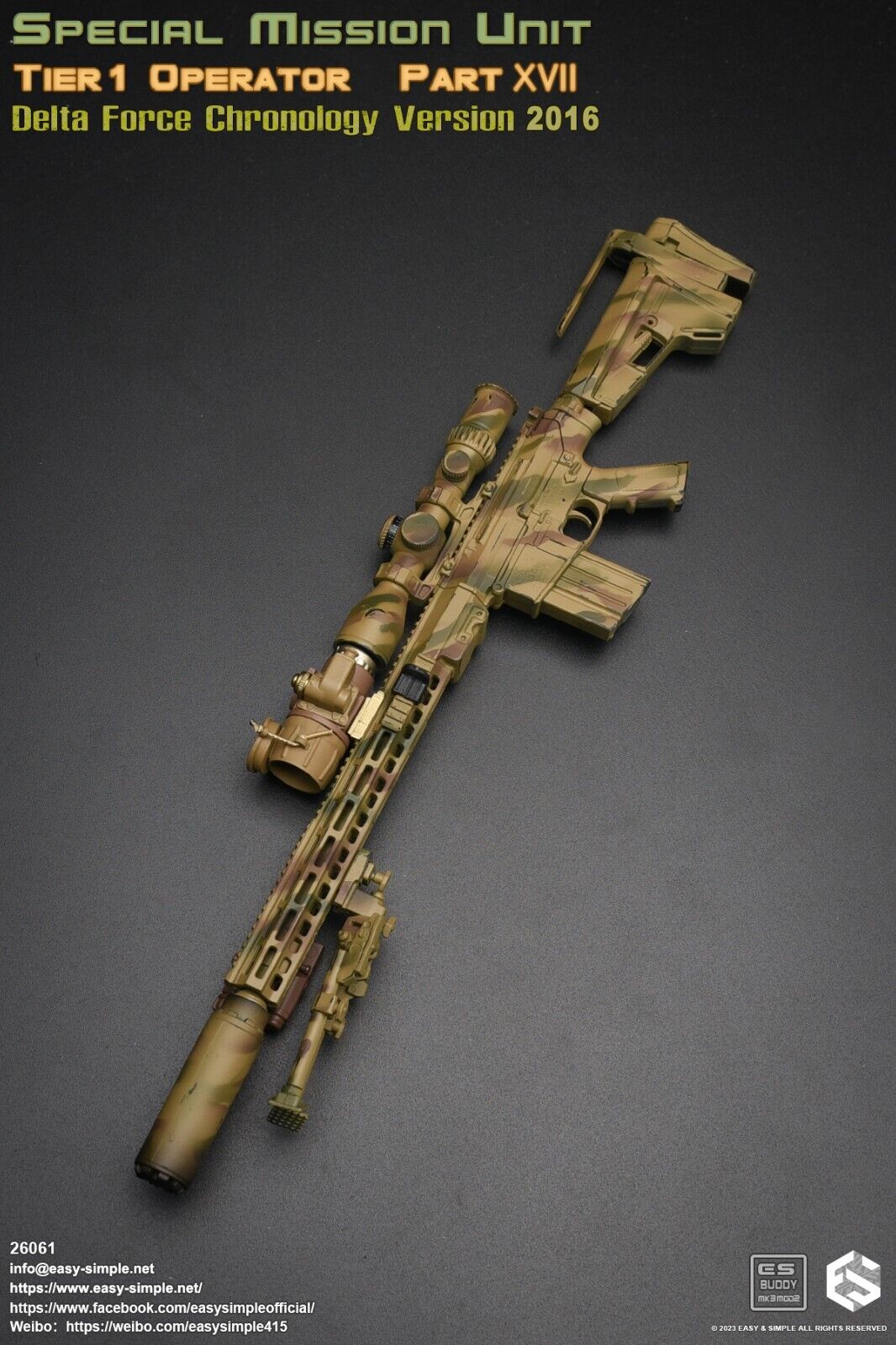 1:6 Easy & Simple Delta Force Chronology 2016 JG-06 VSASS Sniper Rifle Set