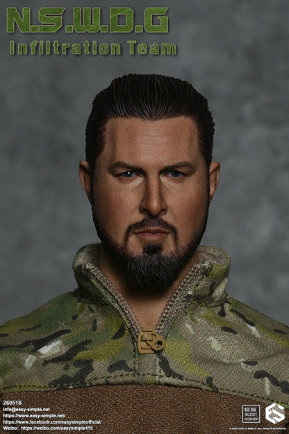 1:6 Easy & Simple NSWDG Infiltration Team Ver A Male Head Sculpt for 12" Figures