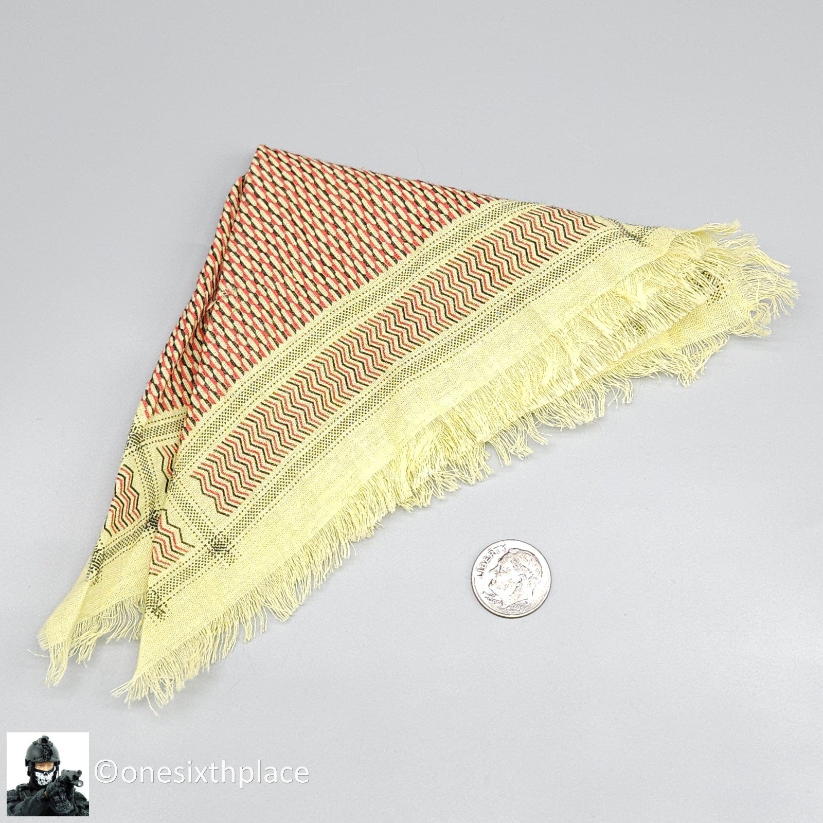 1:6 scale BBI Green & Red Shemagh Scarf for 12" Figures