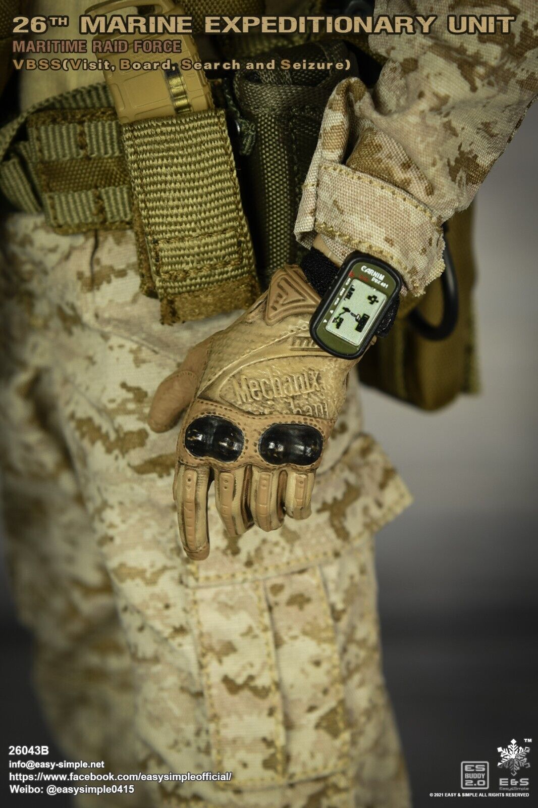 1:6 Easy Simple USMC 26th MEU Gloved Hands Set for for 12" Figures