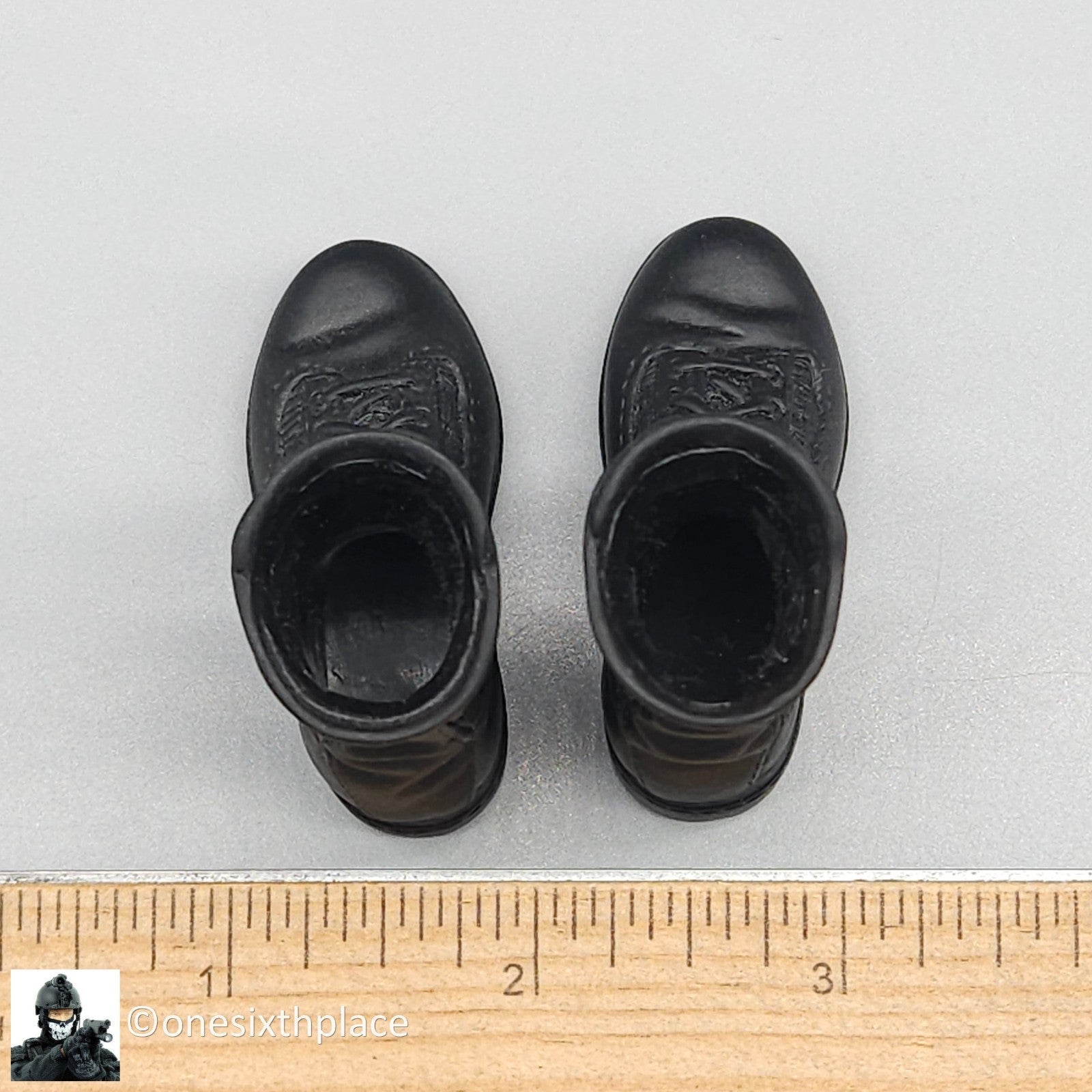 1:6 scale BBI USMC Force Recon Black Combat Boots (Foot Type) for 12" Figures