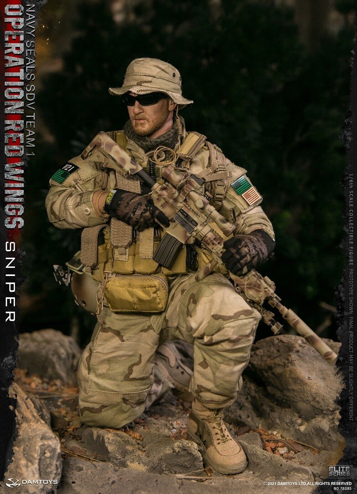 1:6 scale DamToys Navy SEAL Operation Red Wings Sniper Male Head Sculpt