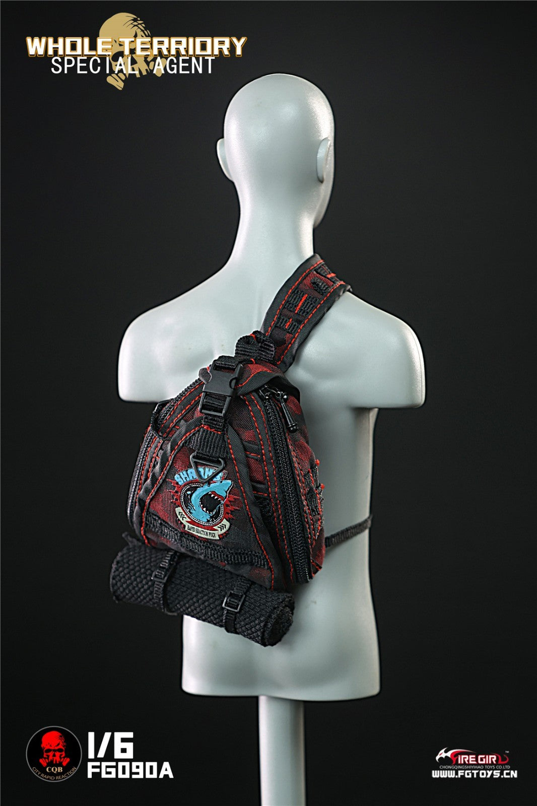 1:6 scale Fire Girl Female CQB Tactical Agent Grey Multicam Backpack 12" Figure