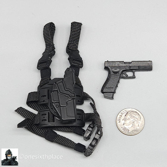 1:6 scale G17 Pistol w/ Black Leg Holster for 12" Figures