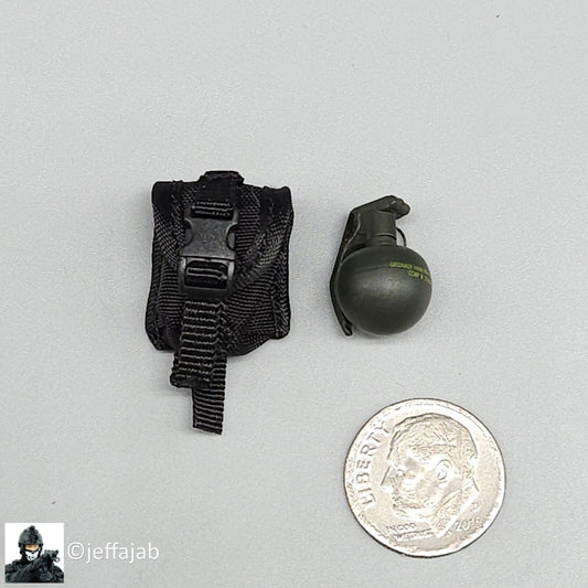 1:6 DamToys Extreme Zone Agent Hugh Laphroaig Black Grenade Pouch for 12" Figure