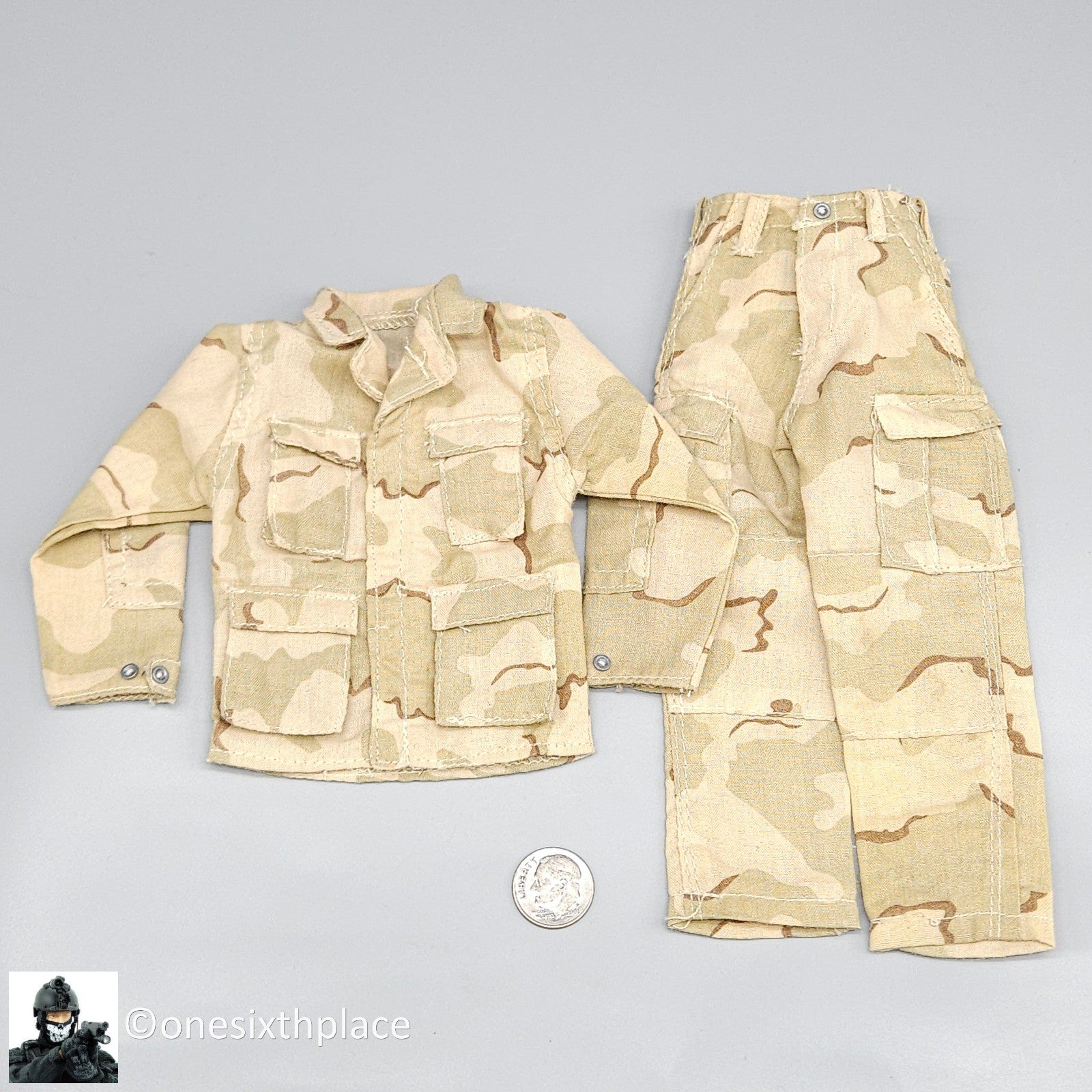 1:6 scale Dragon Delta Force Frank 3 Color Desert Camo Uniform for 12" Figures