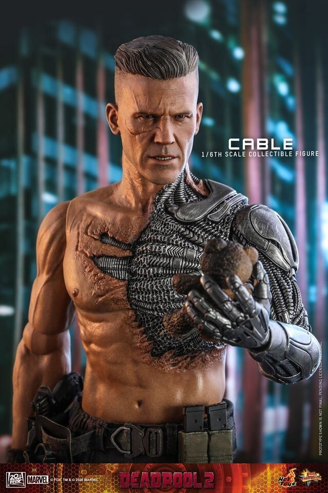 1:6 scale Hot Toys Deadpool 2 Cable Burgundy Torn T-Shirt for 12" Figures MMS583