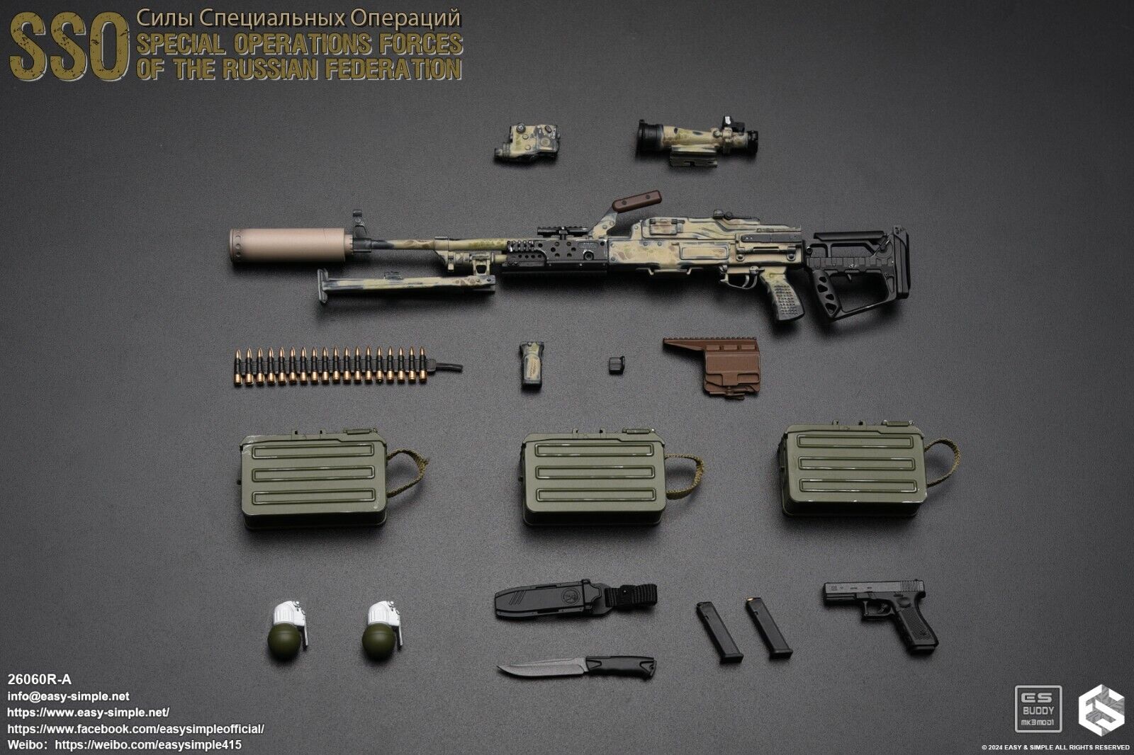 1:6 Easy & Simple Russian Special Operations Forces SSO PKM 200rd Ammo Box (x1)