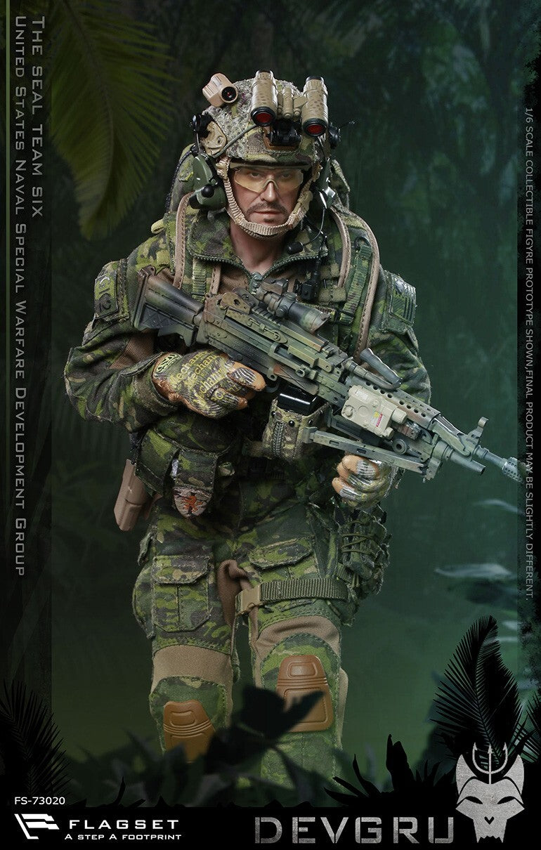 1:6 Flagset DEVGRU Jungle Dagger Multicam Tropic Camo Backpack 12" Figure