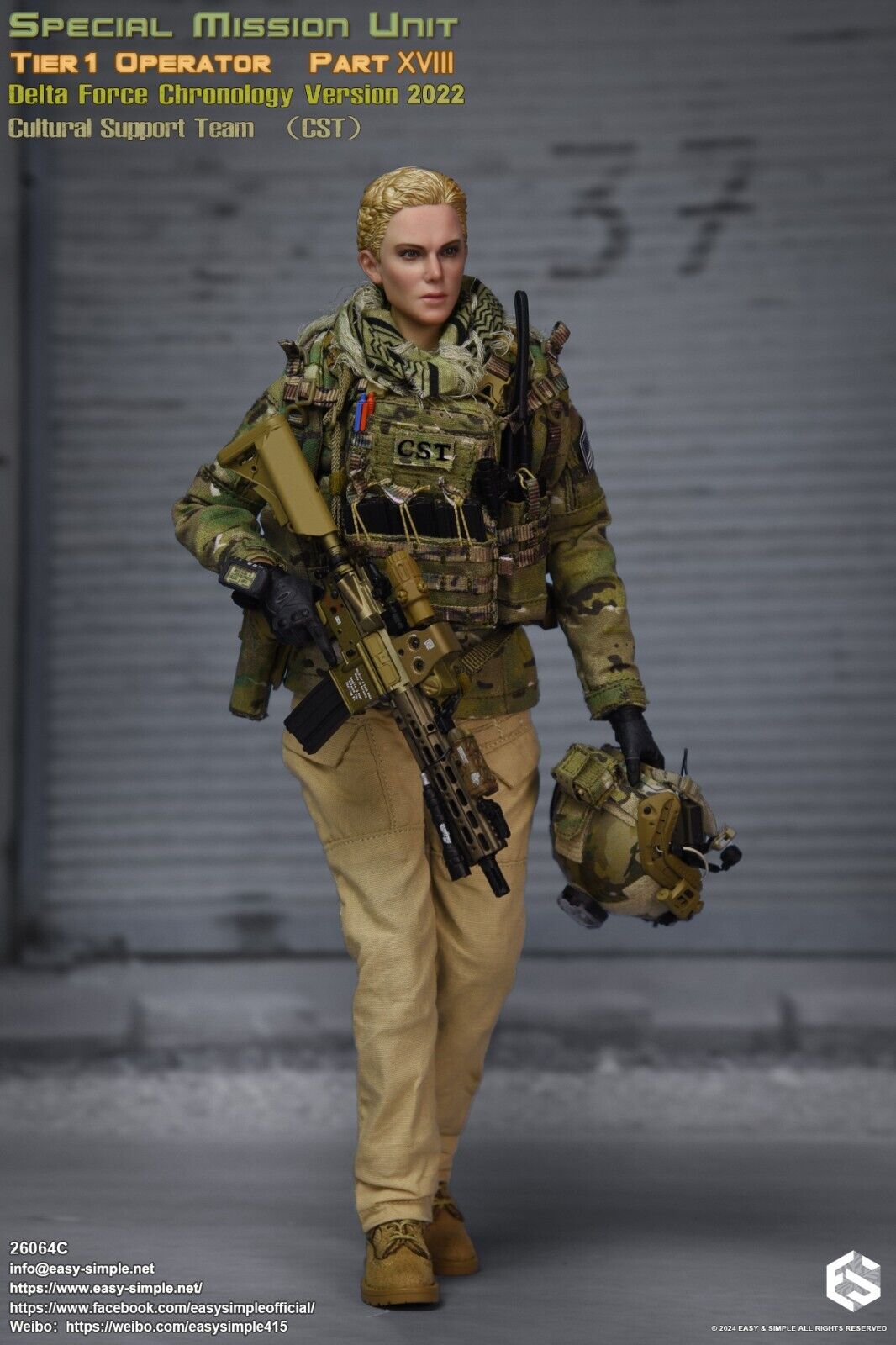 1:6 Easy & Simple Delta Force 2022 Cultural Support Team CST Female Head Sculpt