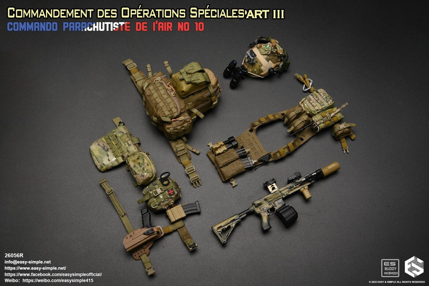 1:6 Easy & Simple French Airborne Special Operations Sunglasses for 12" Figures