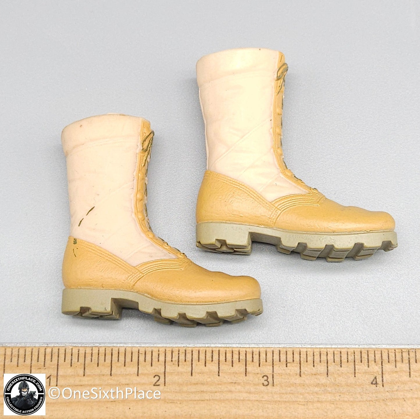 1:6 scale Hasbro GI Joe 2-Color Desert Combat Boots for 12" Figures