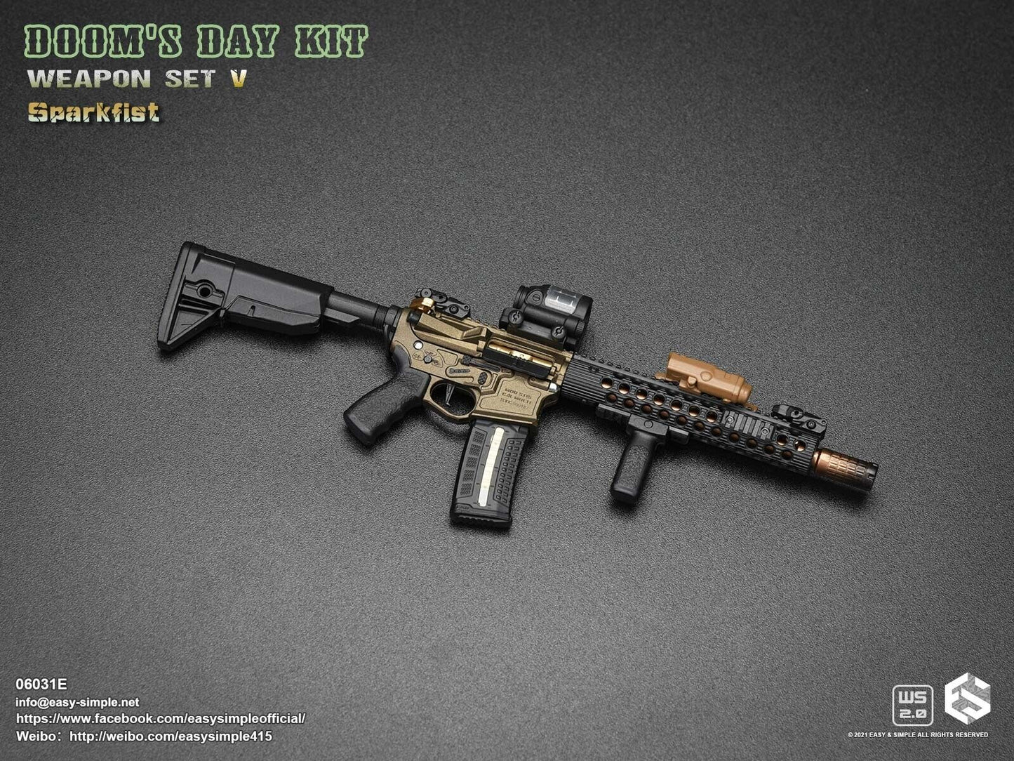 1:6 Easy & Simple Doom's Day Kit V Gold ST15 M4 Rifle Set for 12" Figures