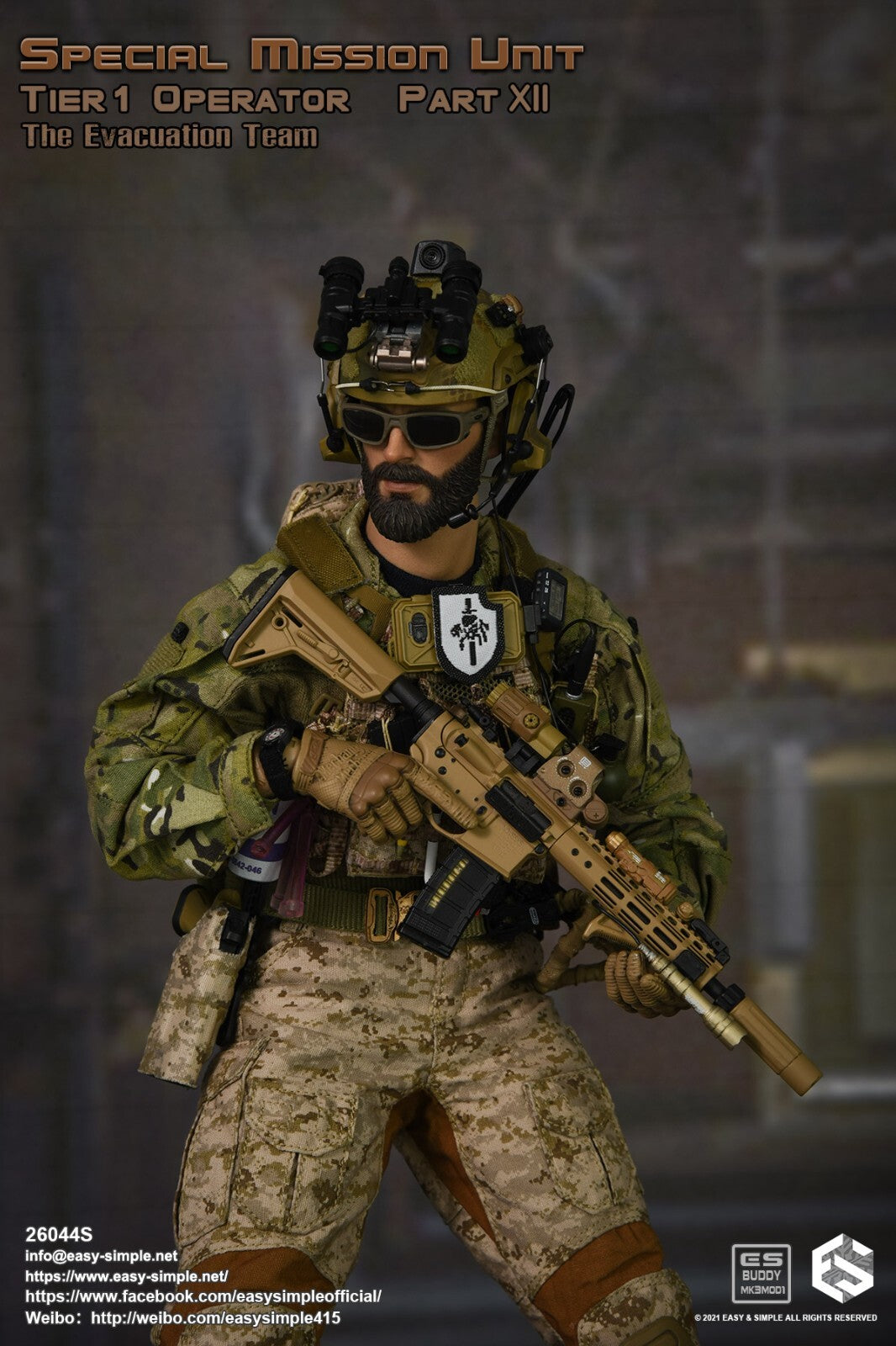 1:6 Easy & Simple Evacuation Team Multicam LEAF Combat Shirt for 12" Figures