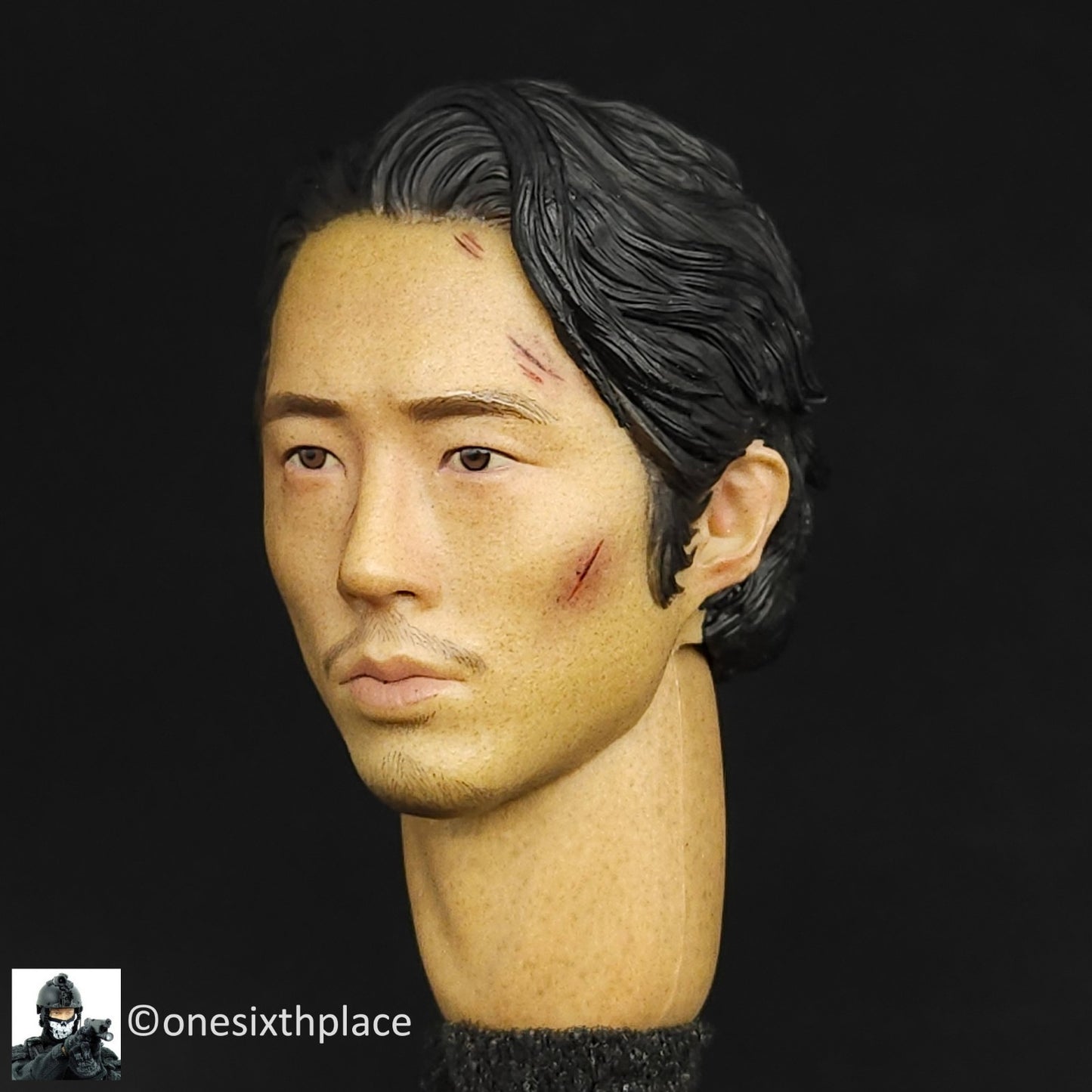 1:6 scale 3A ThreeZero Walking Dead TWD Glenn Rhee Head Sculpt for 12" Figures