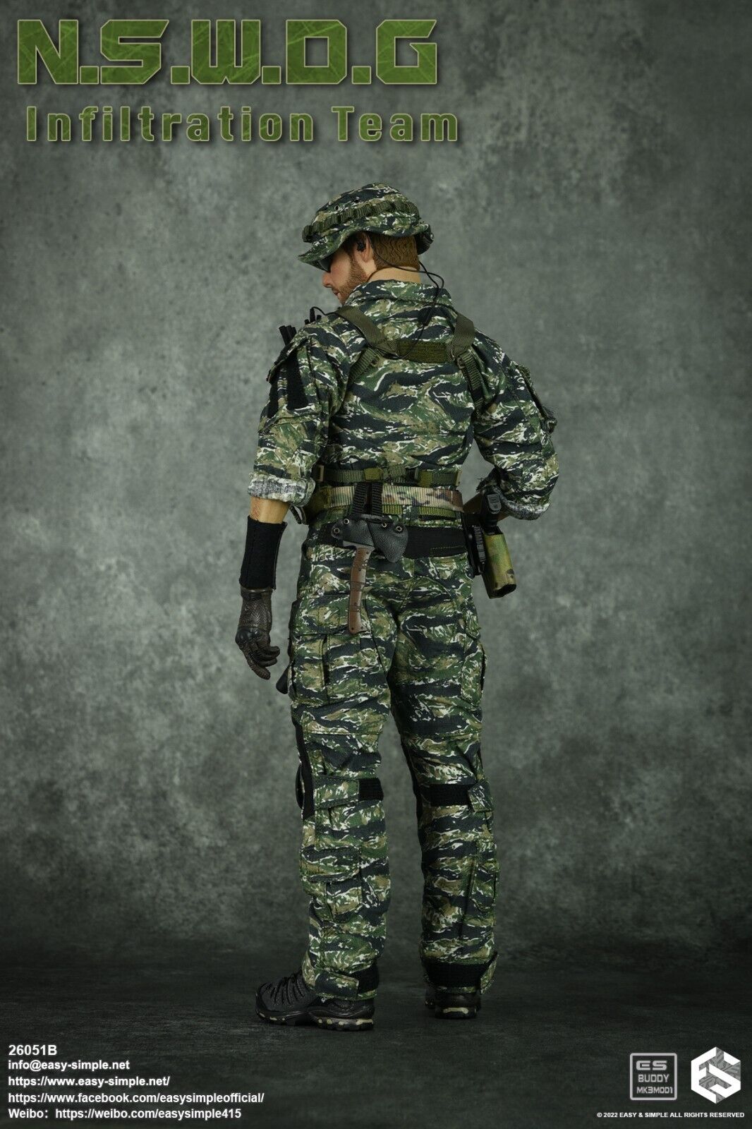 1:6 Easy & Simple NSWDG Infiltration Team G3 Camo Uniform 12" Figure