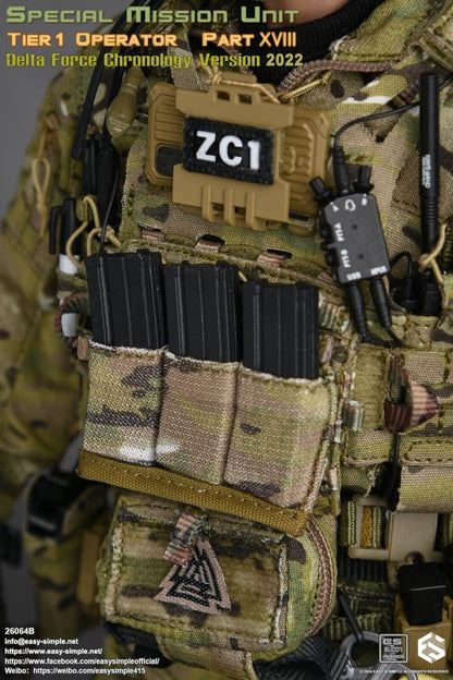 1:6 Easy & Simple Delta Force Chronology 2022 Multicam Plate Carrier & Mag Pouch