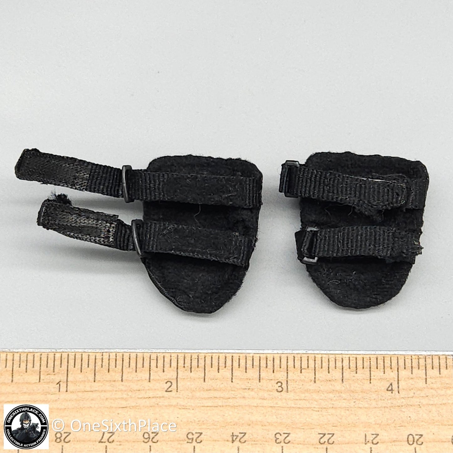 1:6 scale ACE Black Hatch Knee Pads for 12" Figures