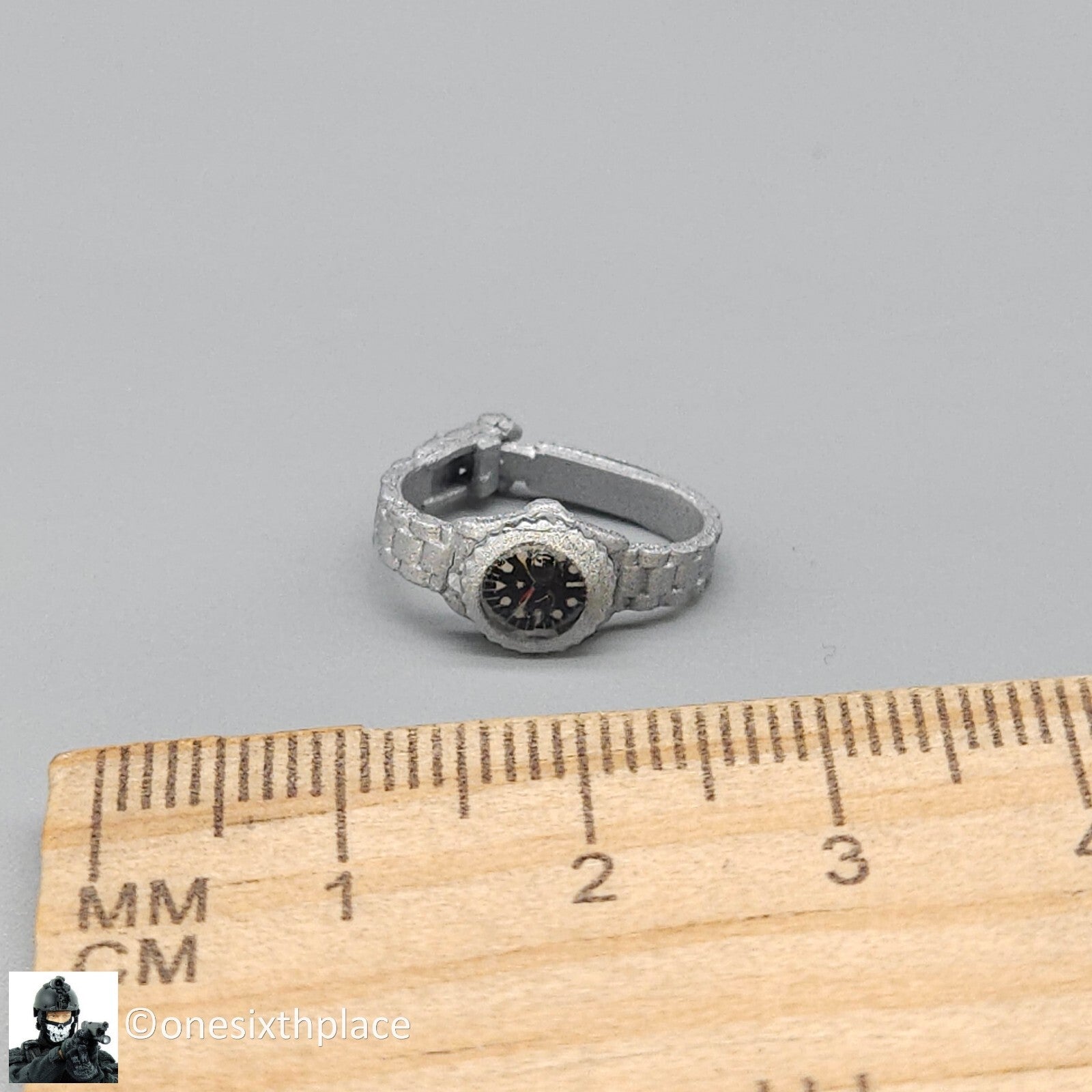 1:6 scale BBI Pilot Silver Wrist Watch (Plastic) for 12" Figures Rolex Russian