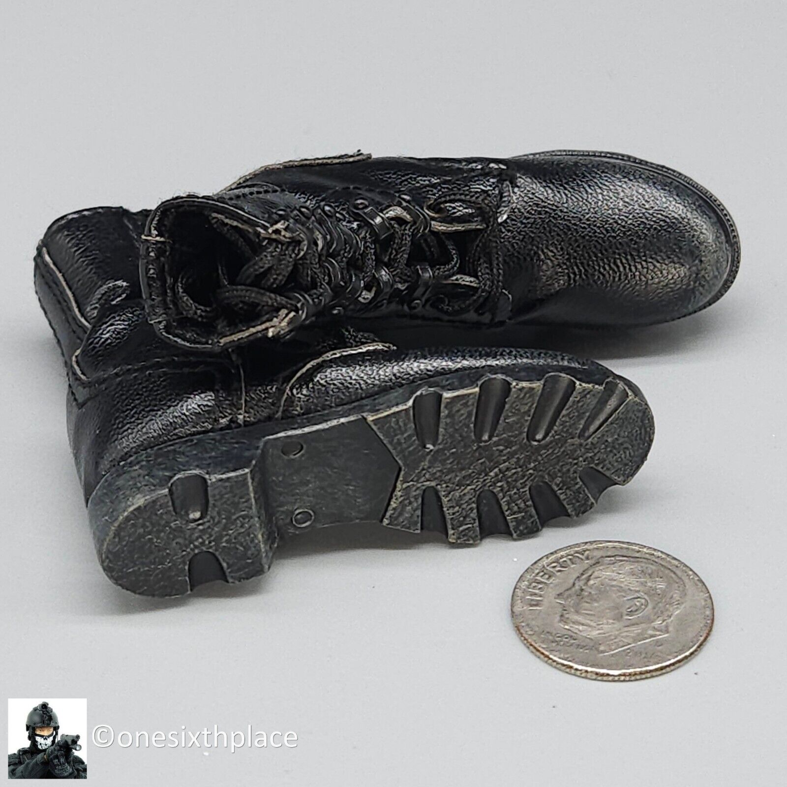 1/6 scale DamToys USMC Crews Speed Lace Combat Boots (Foot Type) for 12" Figure