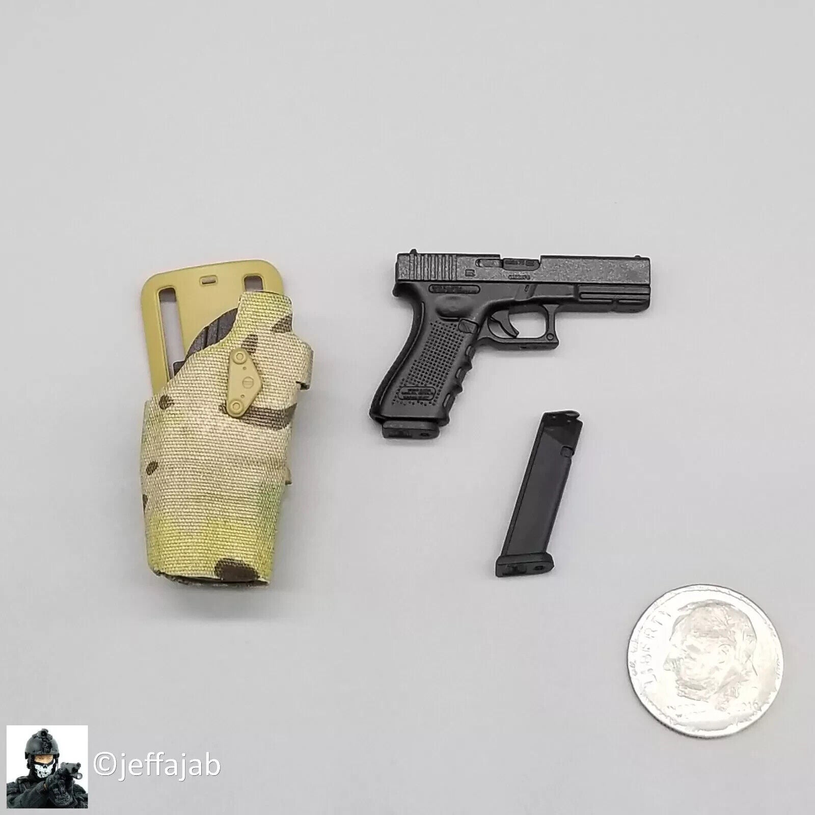 1:6 Easy & Simple NSWDG Infiltration Team Pistol w/ Multicam Holster 12" Figures